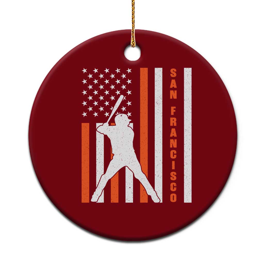Retro San Francisco Ceramic Ornament Cool Distressed Baseball Fans SF USA Flag TS10 1pc Red Print Your Wear