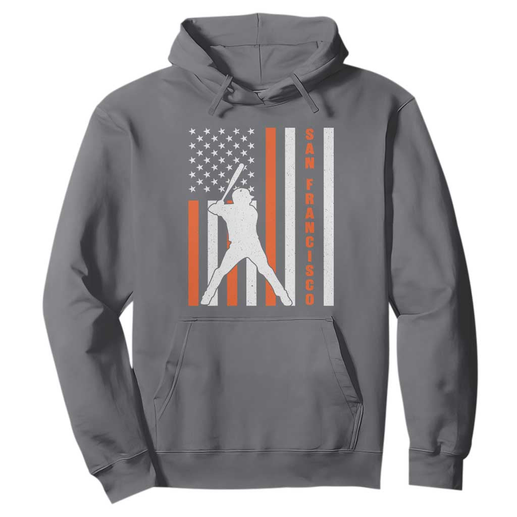 Retro San Francisco Hoodie Cool Distressed Baseball Fans SF USA Flag TS10 Charcoal Print Your Wear