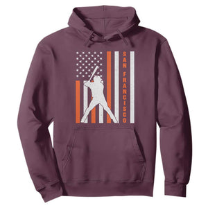 Retro San Francisco Hoodie Cool Distressed Baseball Fans SF USA Flag TS10 Maroon Print Your Wear