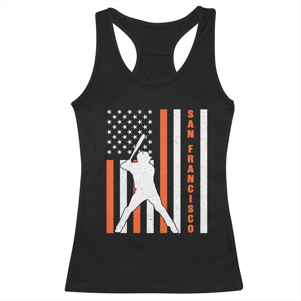 Retro San Francisco Racerback Tank Top Cool Distressed Baseball Fans SF USA Flag TS10 Black Print Your Wear