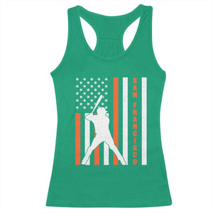 Retro San Francisco Racerback Tank Top Cool Distressed Baseball Fans SF USA Flag TS10 Irish Green Print Your Wear