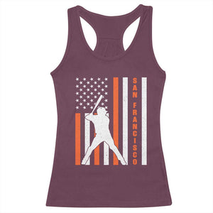 Retro San Francisco Racerback Tank Top Cool Distressed Baseball Fans SF USA Flag TS10 Maroon Print Your Wear