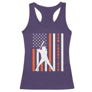 Retro San Francisco Racerback Tank Top Cool Distressed Baseball Fans SF USA Flag TS10 Purple Print Your Wear