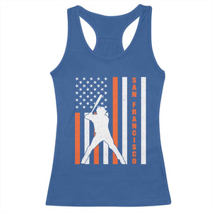 Retro San Francisco Racerback Tank Top Cool Distressed Baseball Fans SF USA Flag TS10 Royal Blue Print Your Wear
