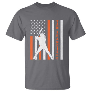 Retro San Francisco T Shirt Cool Distressed Baseball Fans SF USA Flag TS10 Charcoal Print Your Wear