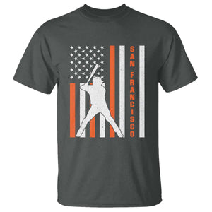 Retro San Francisco T Shirt Cool Distressed Baseball Fans SF USA Flag TS10 Dark Heather Print Your Wear