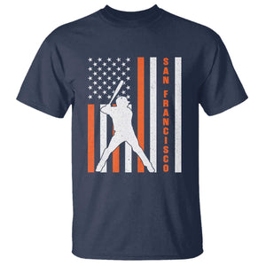 Retro San Francisco T Shirt Cool Distressed Baseball Fans SF USA Flag TS10 Navy Print Your Wear