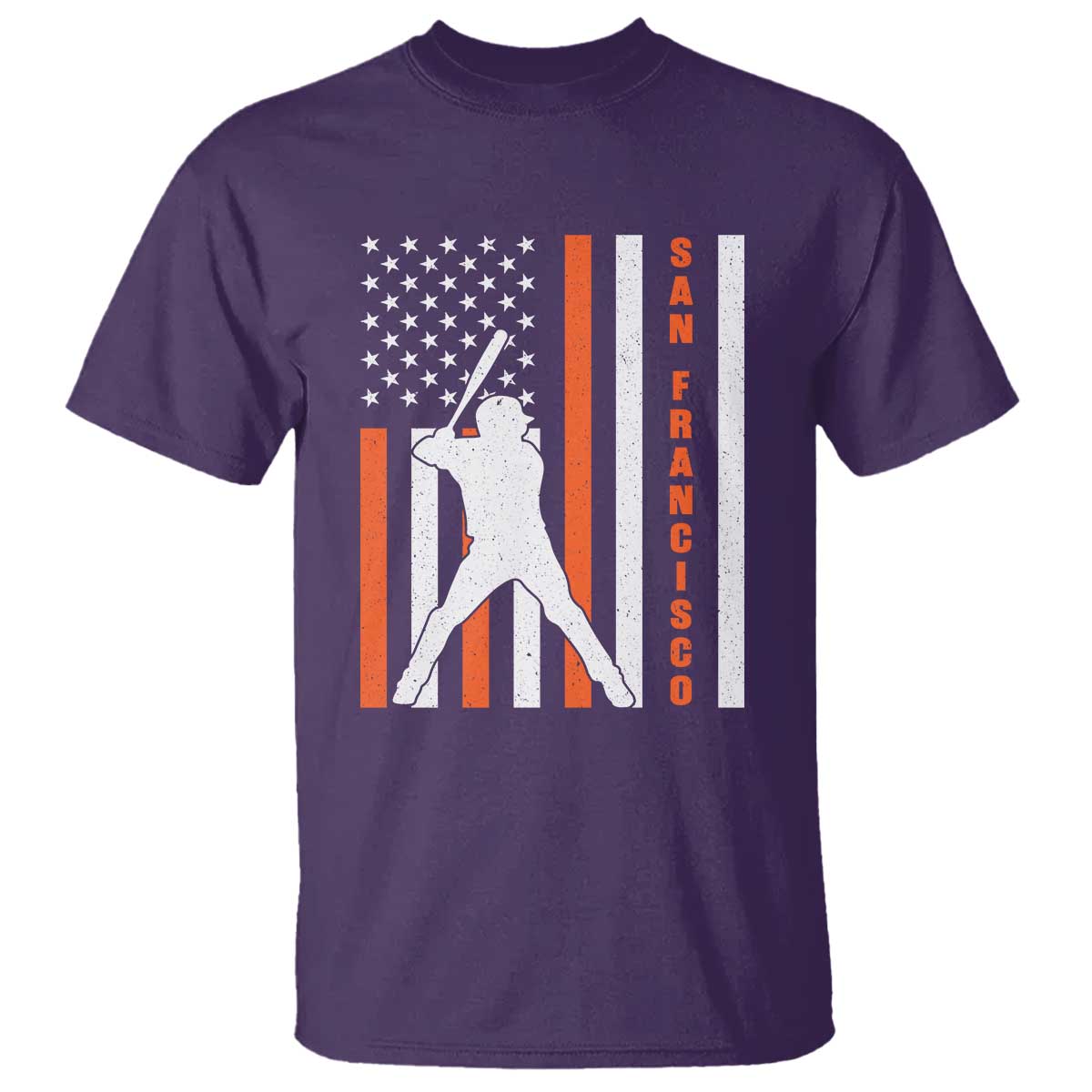 Retro San Francisco T Shirt Cool Distressed Baseball Fans SF USA Flag TS10 Purple Print Your Wear