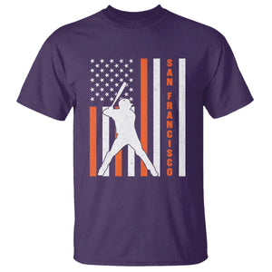 Retro San Francisco T Shirt Cool Distressed Baseball Fans SF USA Flag TS10 Purple Print Your Wear