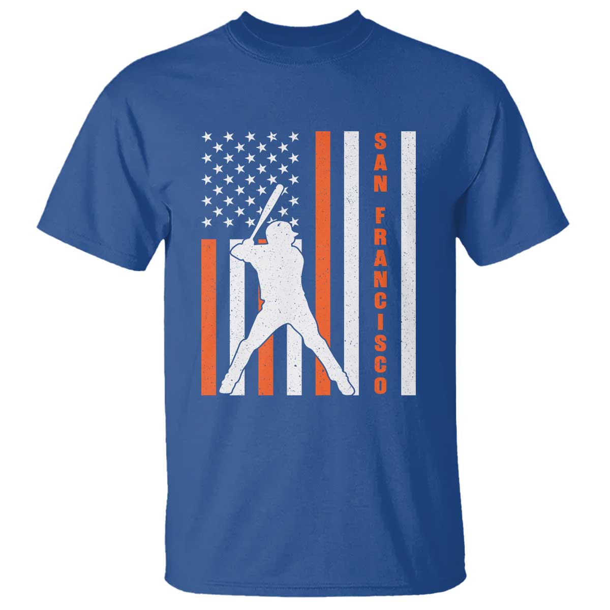 Retro San Francisco T Shirt Cool Distressed Baseball Fans SF USA Flag TS10 Royal Blue Print Your Wear