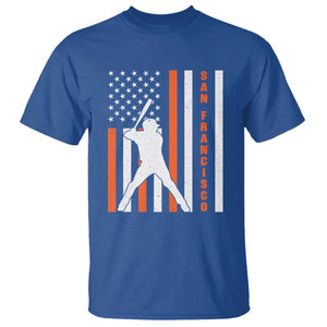 Retro San Francisco T Shirt Cool Distressed Baseball Fans SF USA Flag TS10 Royal Blue Print Your Wear