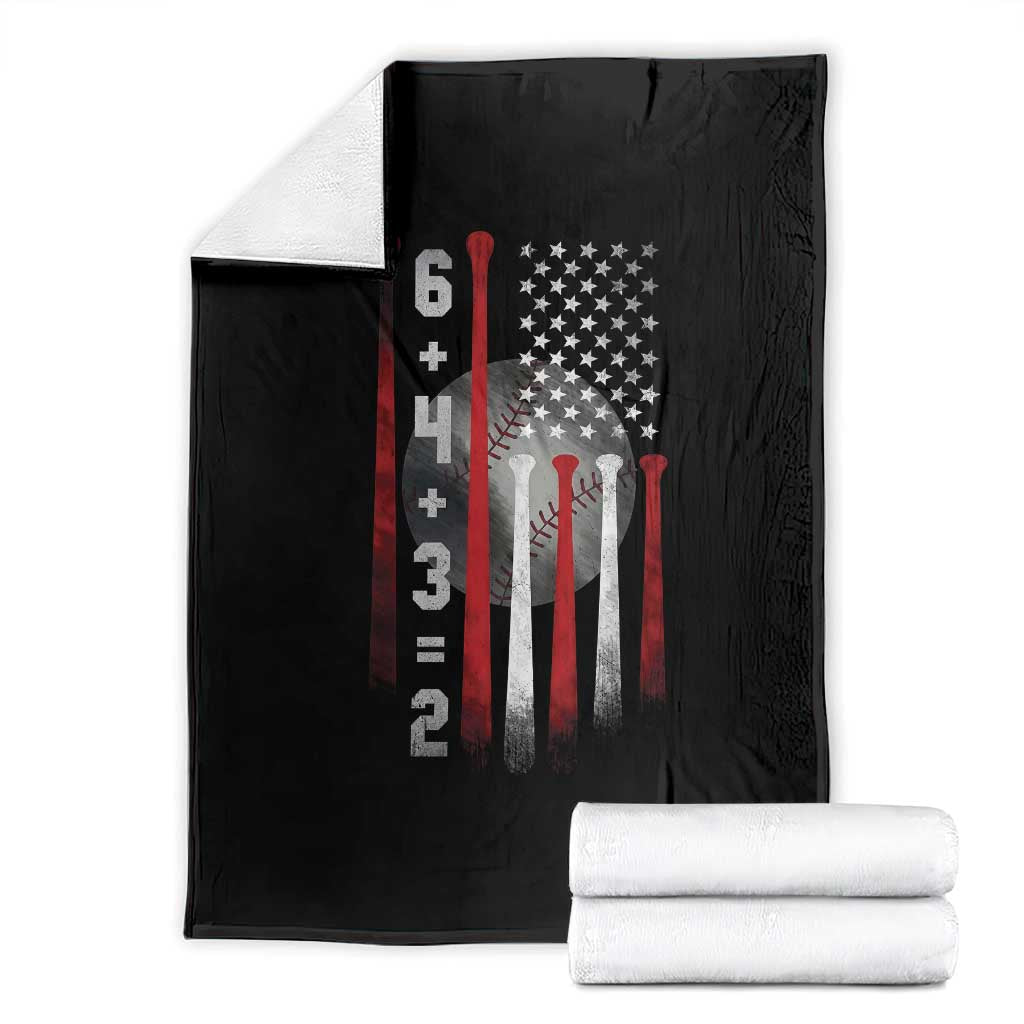 Double Play Throw Blanket 6 4 3 2 Vintage Baseball Math Softball Player American Flag TS10 Black Print Your Wear