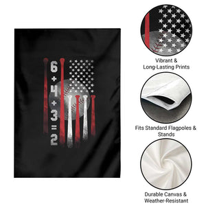 Double Play Garden Flag 6 4 3 2 Vintage Baseball Math Softball Player American Flag TS10 Print Your Wear