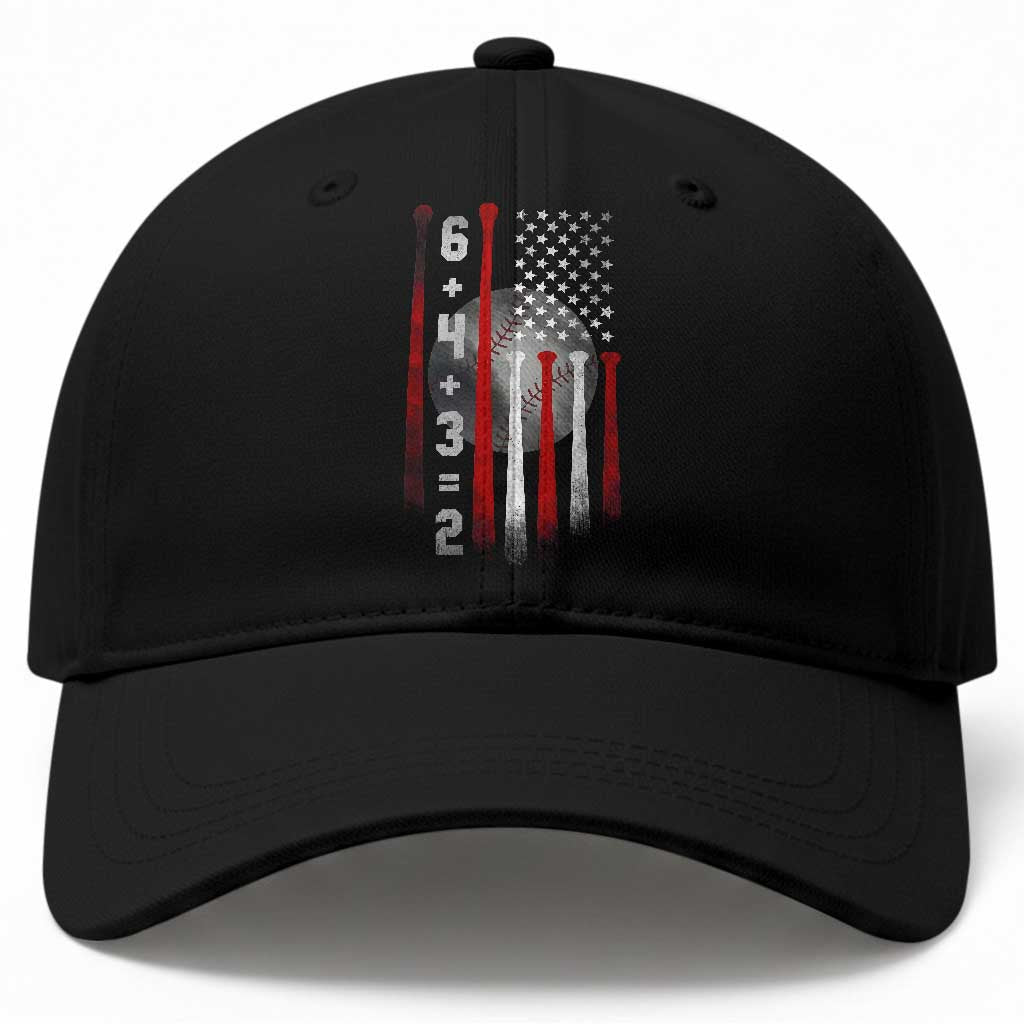 Double Play Baseball Cap 6 4 3 2 Vintage Baseball Math Softball Player American Flag TS10 Print Your Wear