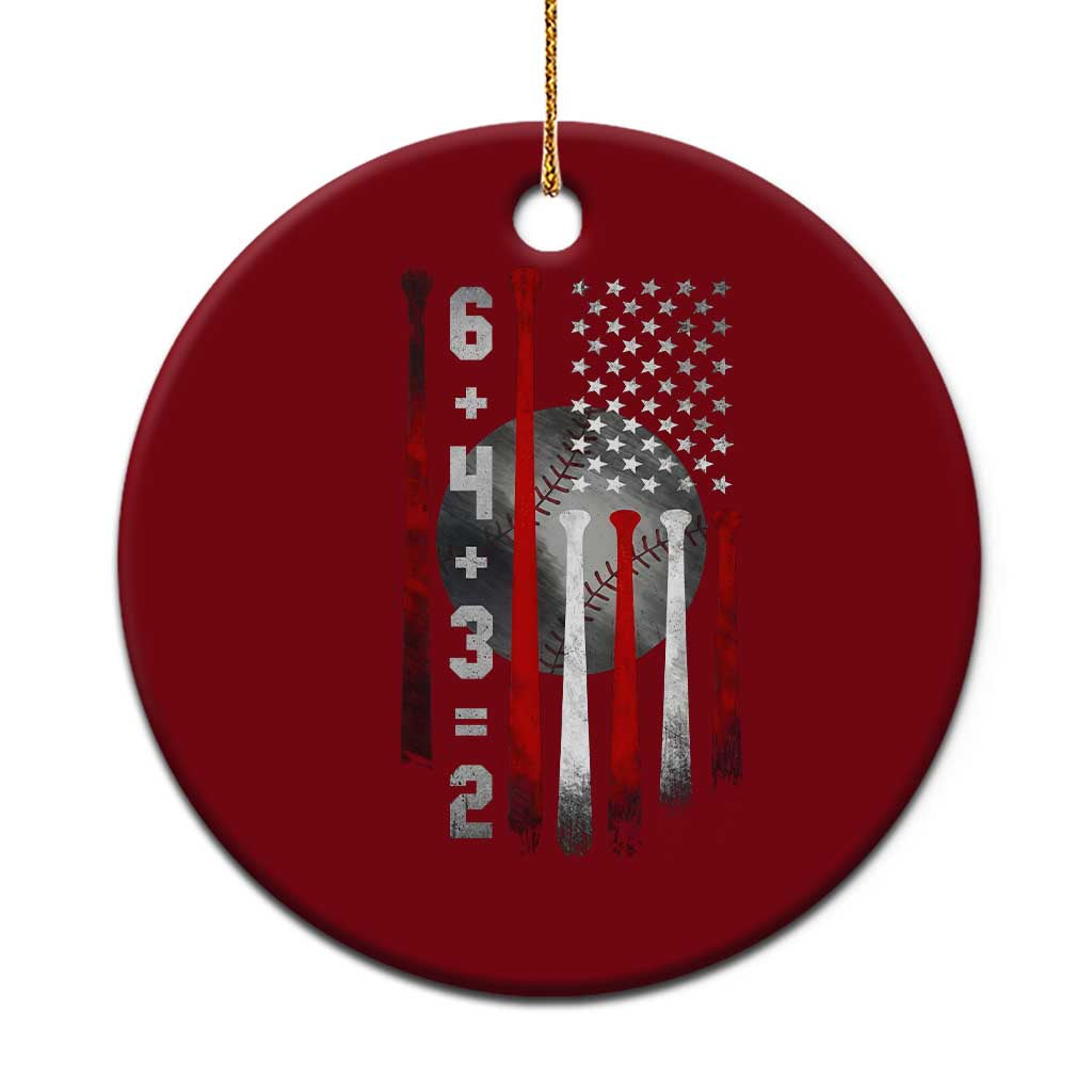 Double Play Ceramic Ornament 6 4 3 2 Vintage Baseball Math Softball Player American Flag TS10 1pc Red Print Your Wear