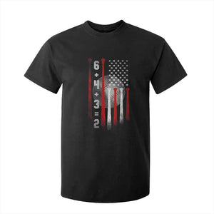 Double Play T Shirt For Kid 6 4 3 2 Vintage Baseball Math Softball Player American Flag TS10 Black Print Your Wear