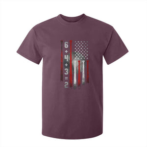 Double Play T Shirt For Kid 6 4 3 2 Vintage Baseball Math Softball Player American Flag TS10 Maroon Print Your Wear