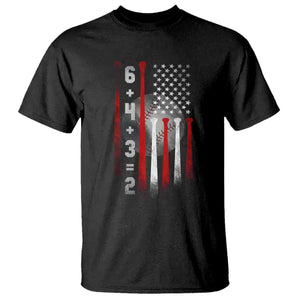 Double Play T Shirt 6 4 3 2 Vintage Baseball Math Softball Player American Flag TS10 Black Print Your Wear