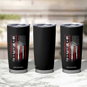 Double Play Tumbler Cup 6 4 3 2 Vintage Baseball Math Softball Player American Flag TS10 Print Your Wear
