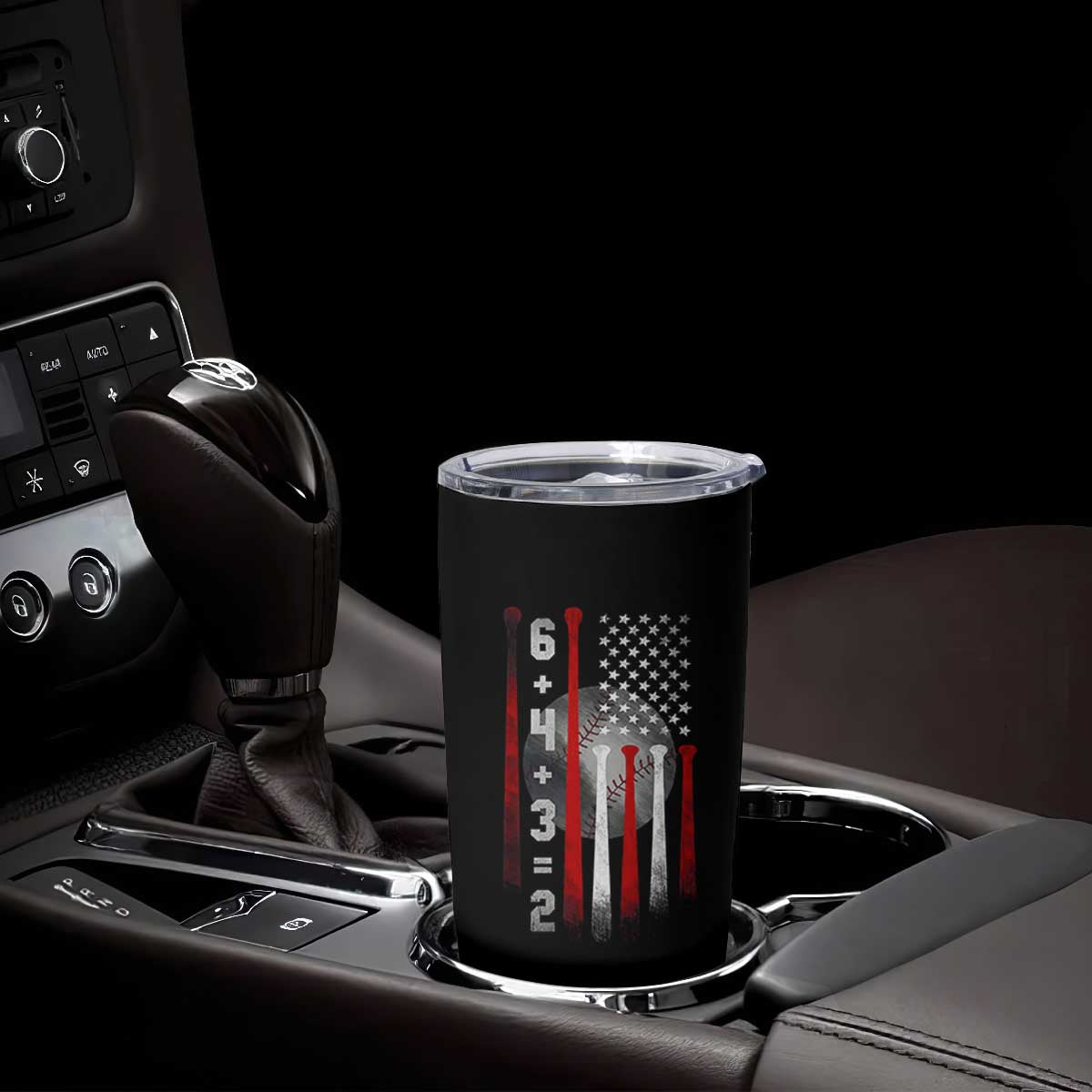 Double Play Tumbler Cup 6 4 3 2 Vintage Baseball Math Softball Player American Flag TS10 Print Your Wear