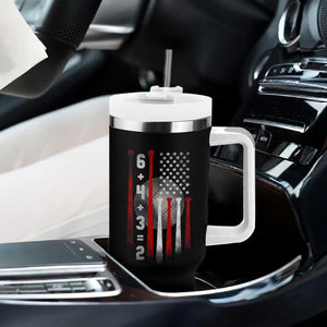 Double Play Tumbler With Handle 6 4 3 2 Vintage Baseball Math Softball Player American Flag TS10 Print Your Wear