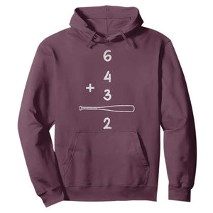 Double Play Hoodie 6 4 3 2 Vintage Baseball Bat Softball Player TS10 Maroon Print Your Wear