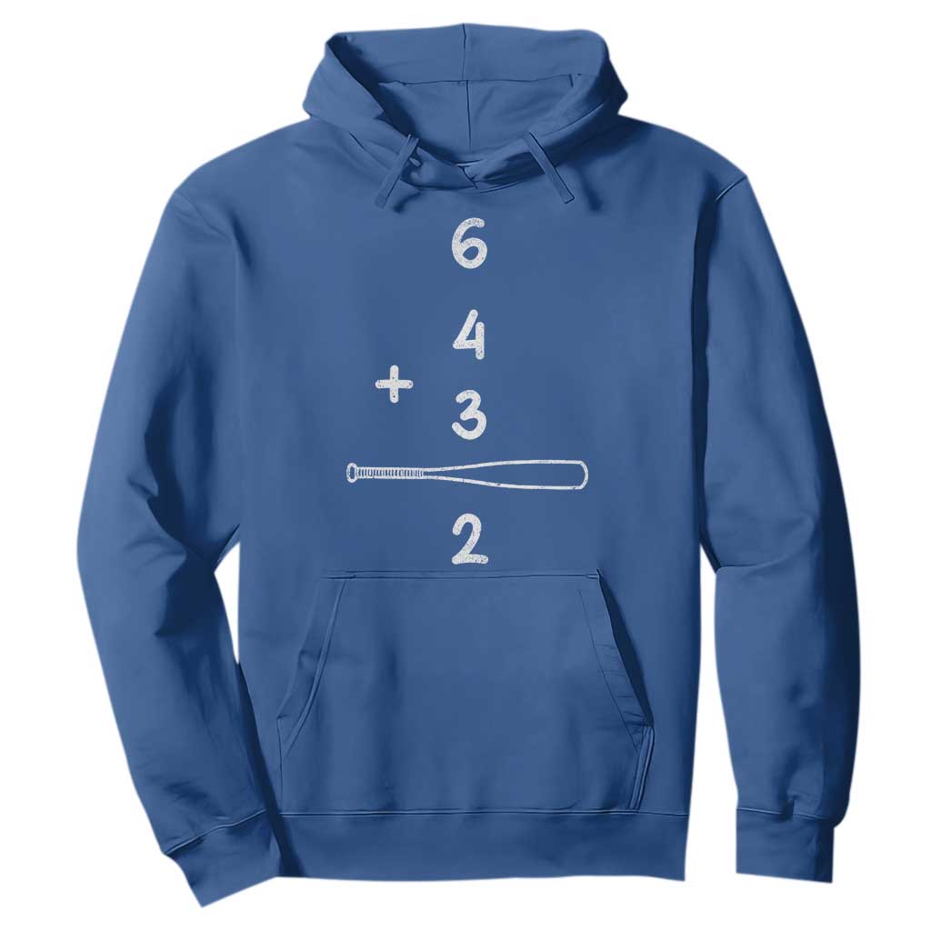Double Play Hoodie 6 4 3 2 Vintage Baseball Bat Softball Player TS10 Royal Blue Print Your Wear