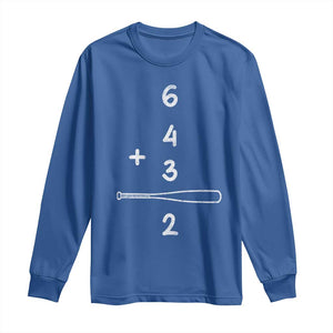 Double Play Long Sleeve Shirt 6 4 3 2 Vintage Baseball Bat Softball Player TS10 Royal Blue Print Your Wear
