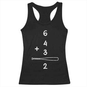 Double Play Racerback Tank Top 6 4 3 2 Vintage Baseball Bat Softball Player TS10 Black Print Your Wear