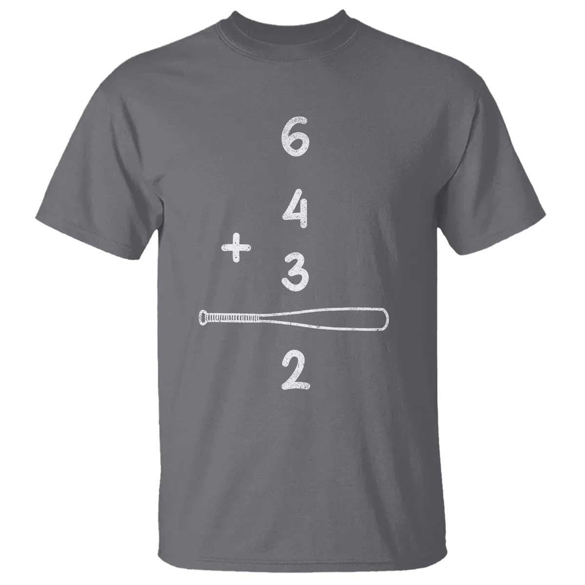 Double Play T Shirt 6 4 3 2 Vintage Baseball Bat Softball Player TS10 Charcoal Print Your Wear