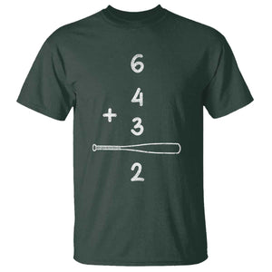 Double Play T Shirt 6 4 3 2 Vintage Baseball Bat Softball Player TS10 Dark Forest Green Print Your Wear