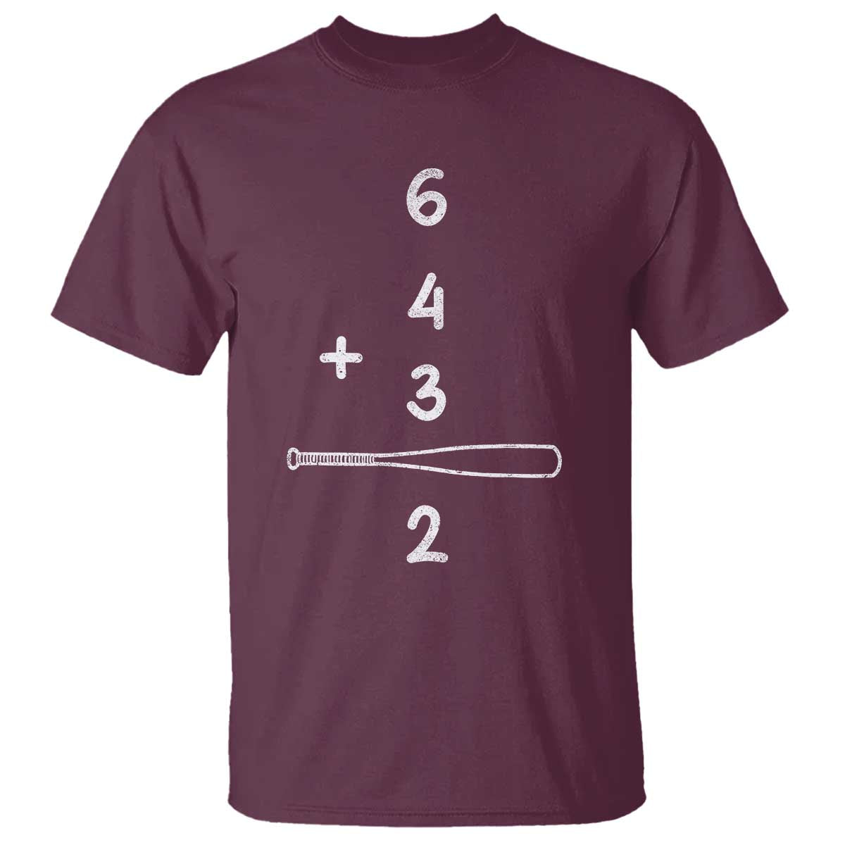 Double Play T Shirt 6 4 3 2 Vintage Baseball Bat Softball Player TS10 Maroon Print Your Wear
