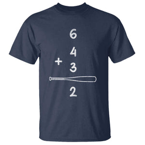 Double Play T Shirt 6 4 3 2 Vintage Baseball Bat Softball Player TS10 Navy Print Your Wear