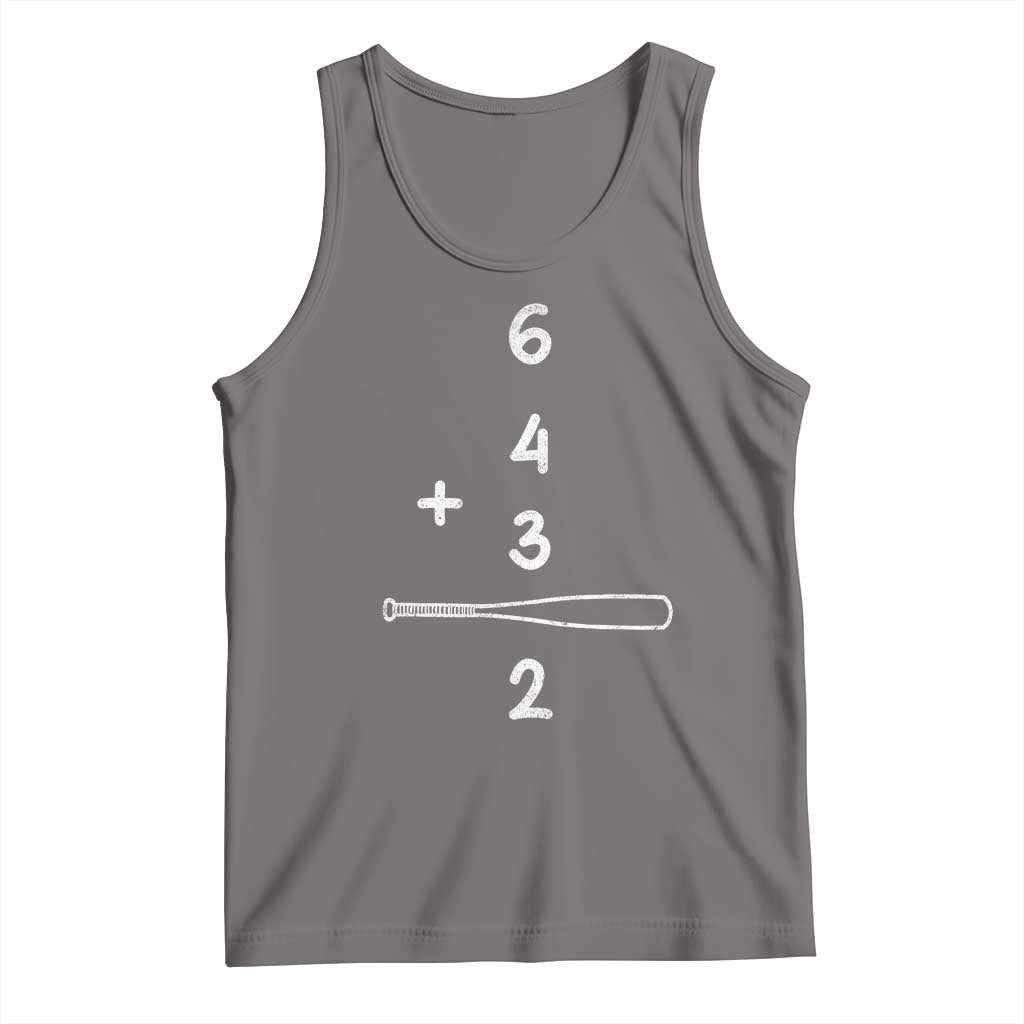 Double Play Tank Top 6 4 3 2 Vintage Baseball Bat Softball Player TS10 Deep Heather Print Your Wear