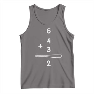 Double Play Tank Top 6 4 3 2 Vintage Baseball Bat Softball Player TS10 Deep Heather Print Your Wear