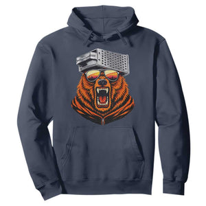 Bear With Cheese Grater Hat Hoodie Retro Foolball Fans TS10 Navy Print Your Wear