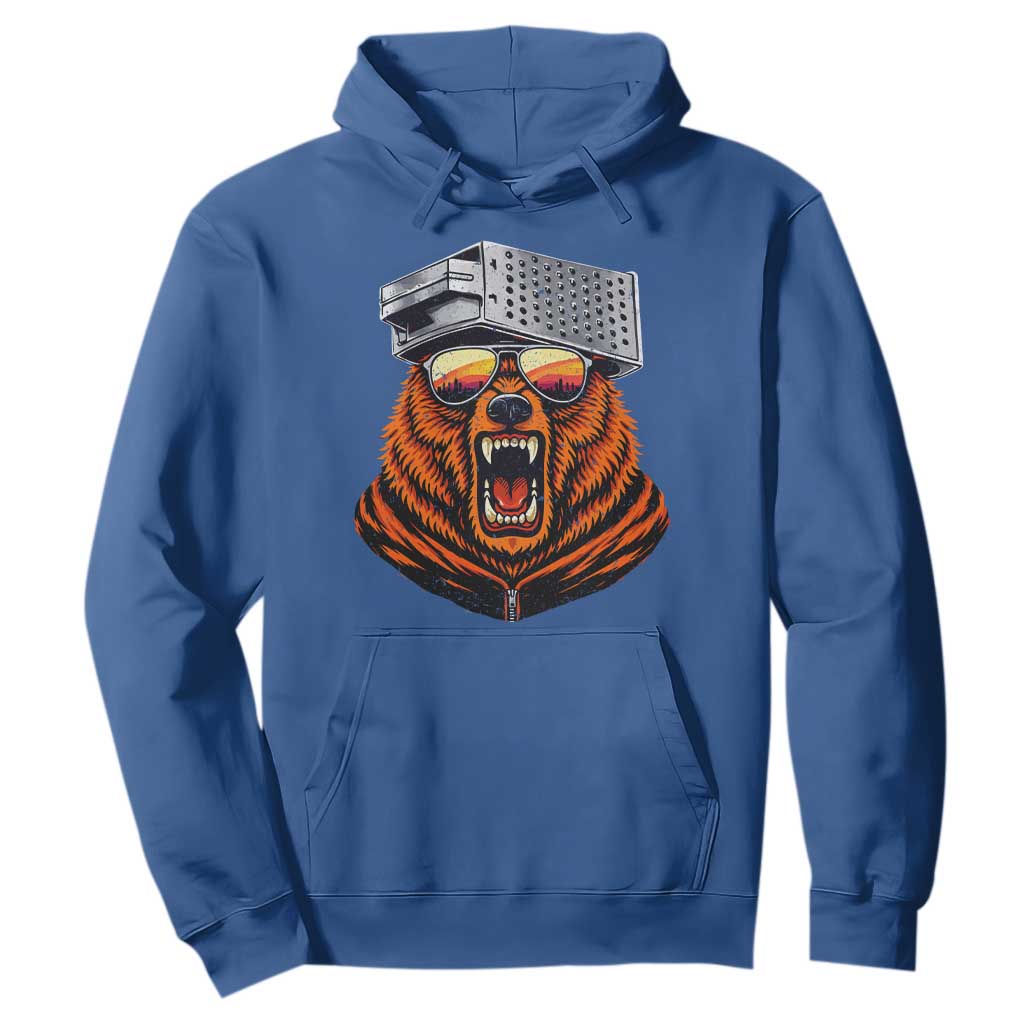 Bear With Cheese Grater Hat Hoodie Retro Foolball Fans TS10 Royal Blue Print Your Wear
