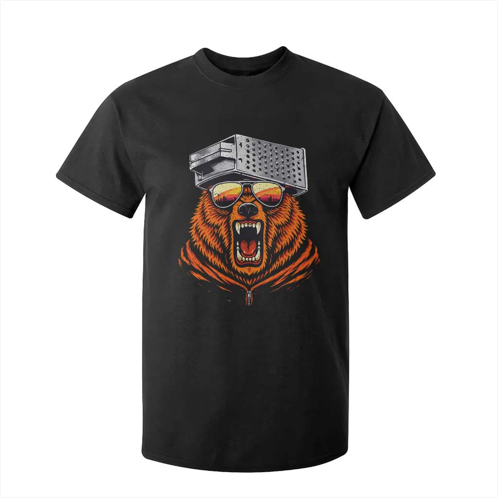 Bear With Cheese Grater Hat T Shirt For Kid Retro Foolball Fans TS10 Black Print Your Wear