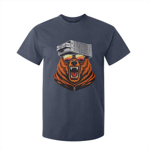 Bear With Cheese Grater Hat T Shirt For Kid Retro Foolball Fans TS10 Navy Print Your Wear