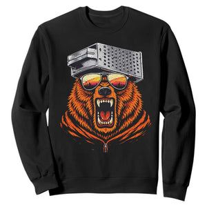 Bear With Cheese Grater Hat Sweatshirt Retro Foolball Fans TS10 Black Print Your Wear