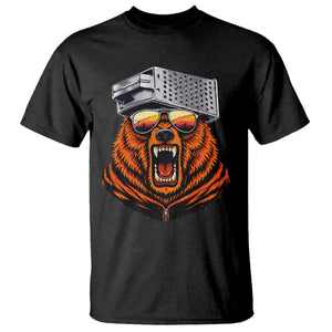 Bear With Cheese Grater Hat T Shirt Retro Foolball Fans TS10 Black Print Your Wear