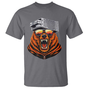 Bear With Cheese Grater Hat T Shirt Retro Foolball Fans TS10 Charcoal Print Your Wear
