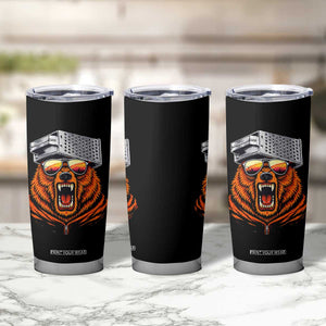 Bear With Cheese Grater Hat Tumbler Cup Retro Foolball Fans TS10 Print Your Wear