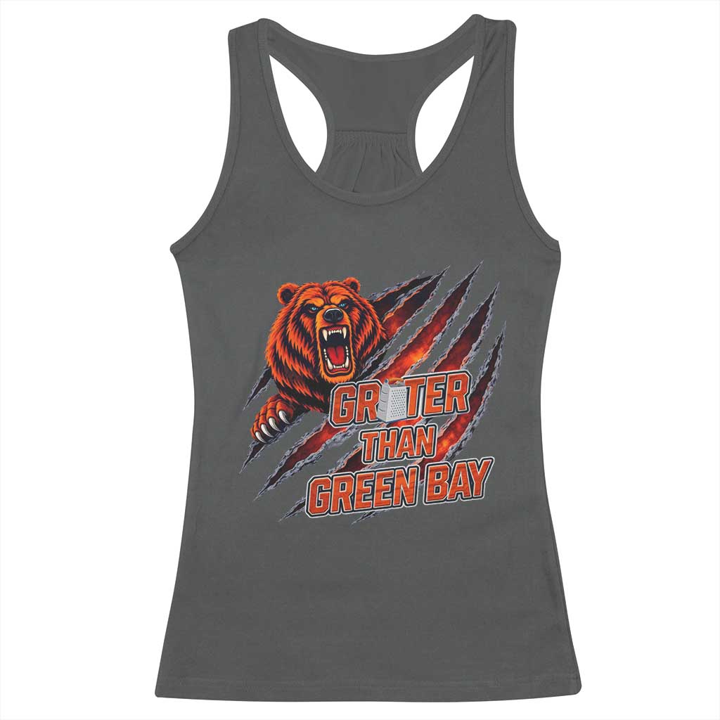 Grater Than GB Racerback Tank Top Grate Cheese Foolball Fans TS10 Dark Heather Print Your Wear