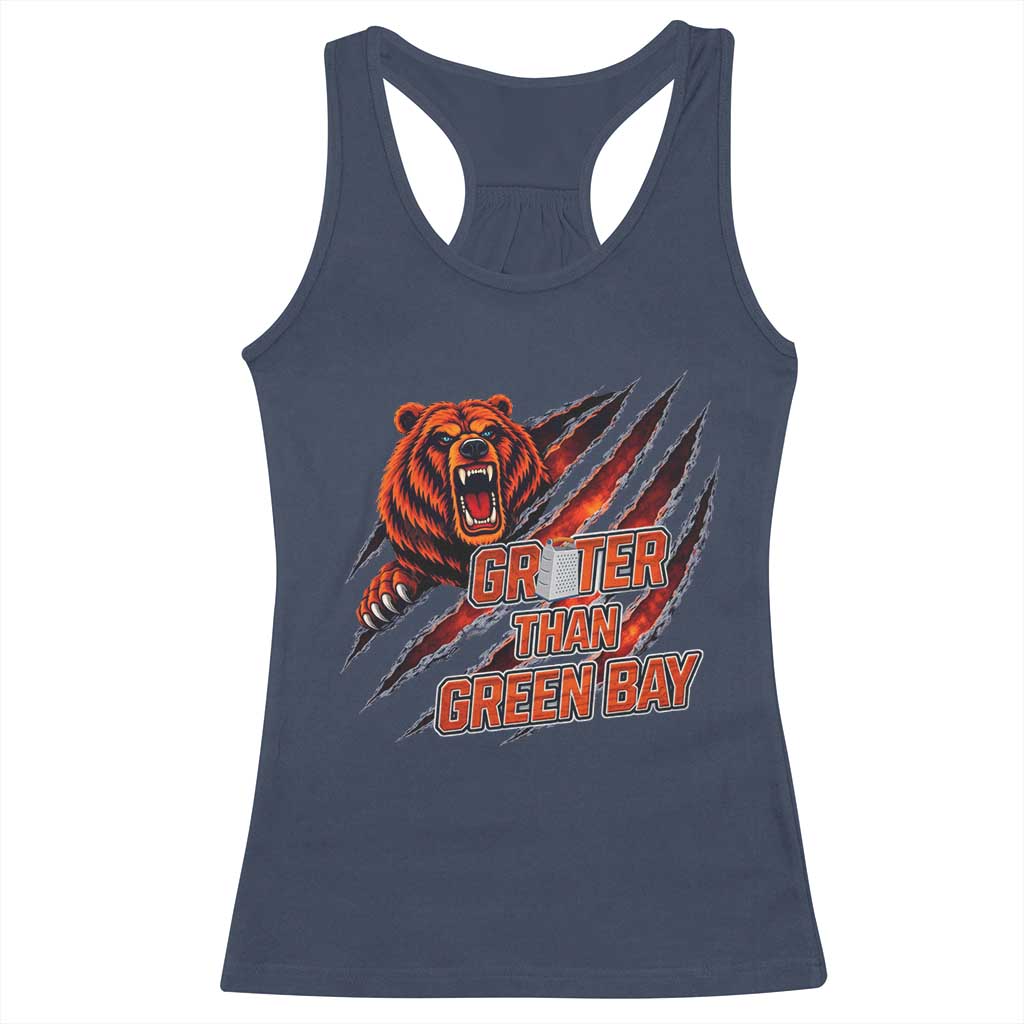 Grater Than GB Racerback Tank Top Grate Cheese Foolball Fans TS10 Navy Print Your Wear