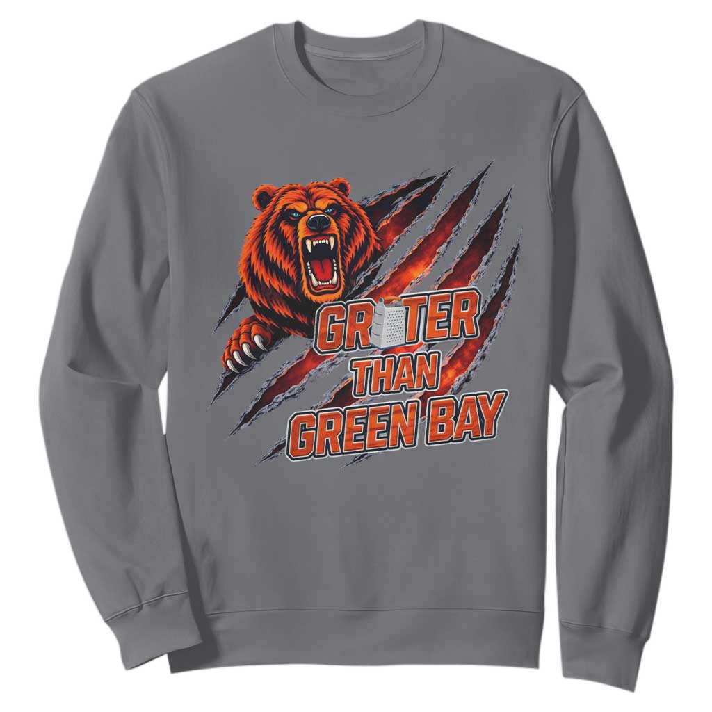 Grater Than GB Sweatshirt Grate Cheese Foolball Fans TS10 Charcoal Print Your Wear