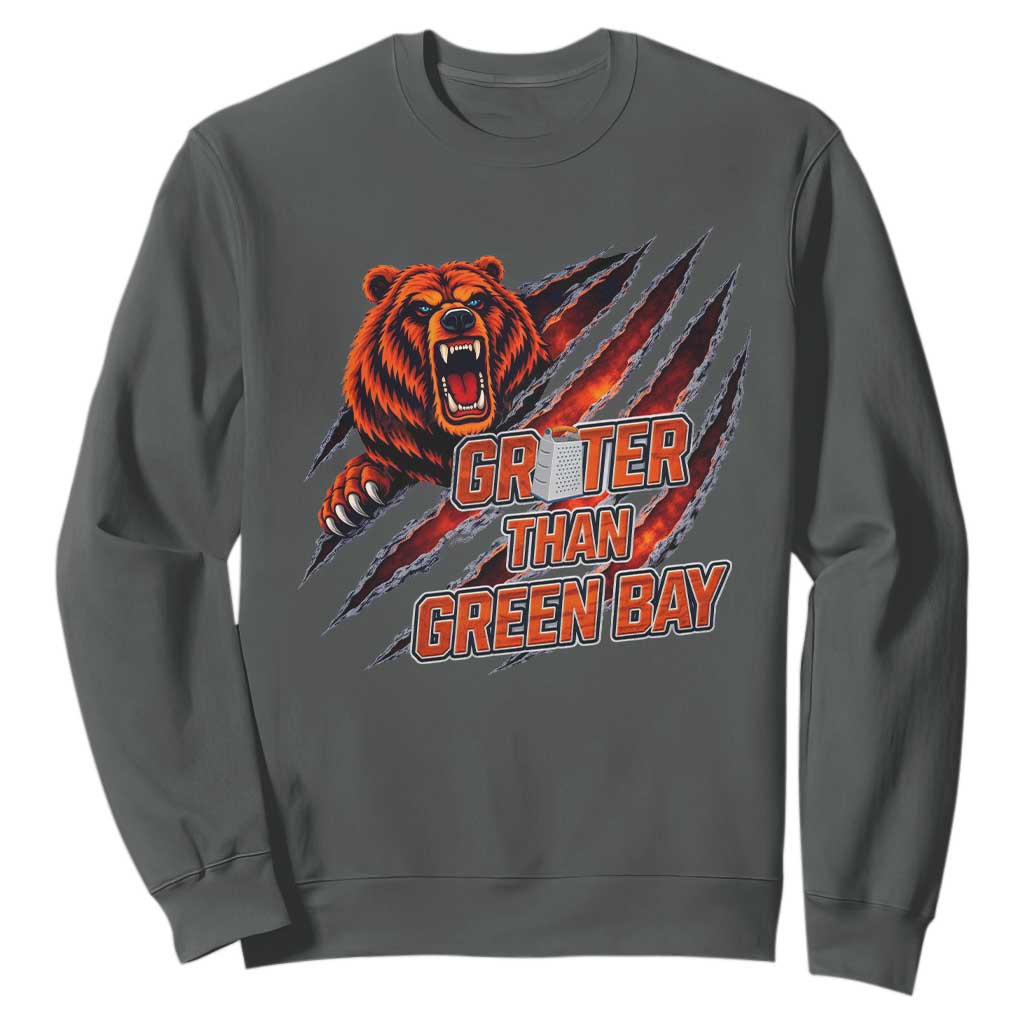 Grater Than GB Sweatshirt Grate Cheese Foolball Fans TS10 Dark Heather Print Your Wear
