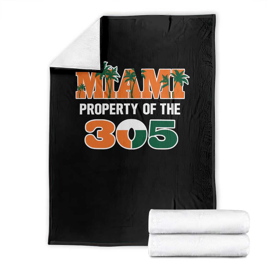 305 Miami Pride Throw Blanket Urban Style Miami Beach Graphic TS10 Black Print Your Wear