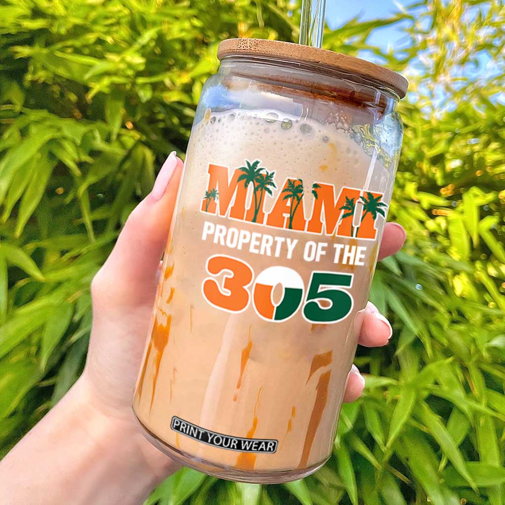 305 Miami Pride Glass Can Urban Style Miami Beach Graphic TS10 Black Print Your Wear