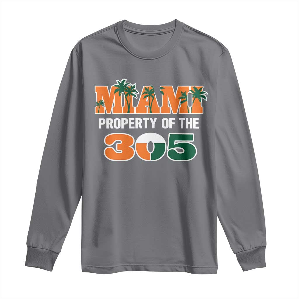 305 Miami Pride Long Sleeve Shirt Urban Style Miami Beach Graphic TS10 Charcoal Print Your Wear